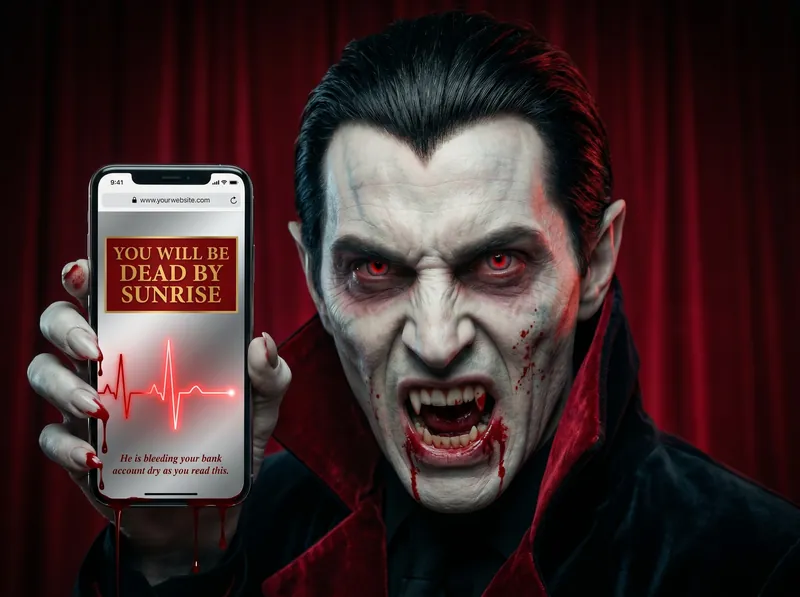Mirror reveal — your business is the seventh victim, conversion rate optimization names the wound before sunrise